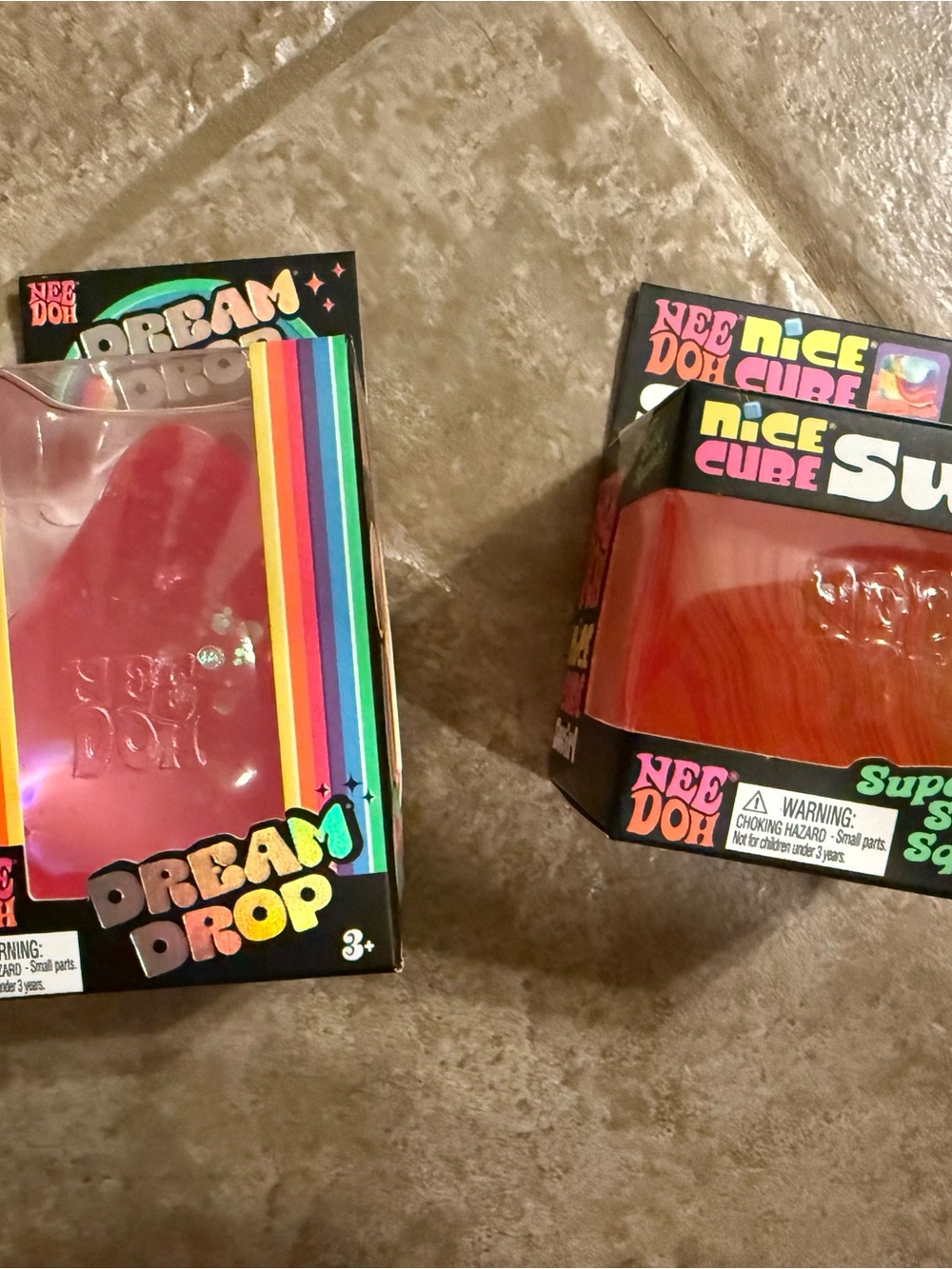 NeeDoh Dream Drop & Nice Cube Swirl Squish Toy Bundle